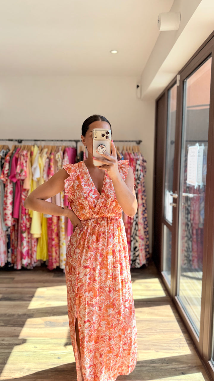 Robe longue Roman orange