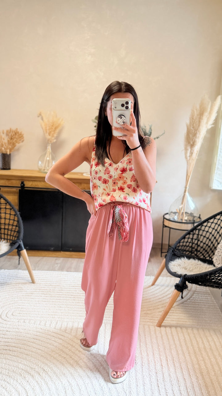 Pantalon Wilma rose (PRÉCOMMANDE expédition autour du 5 mai)