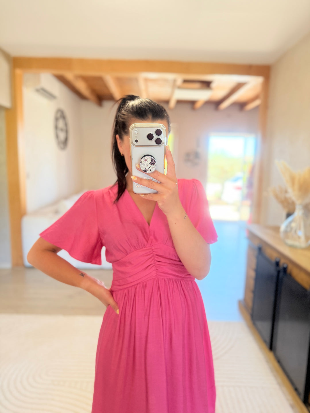 Robe Appo courte rose