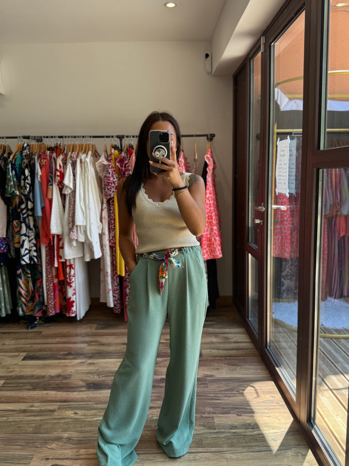 Pantalon Eliam vert d’eau