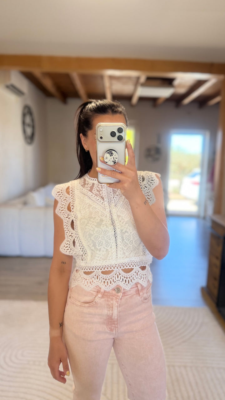 Top Uline blanc