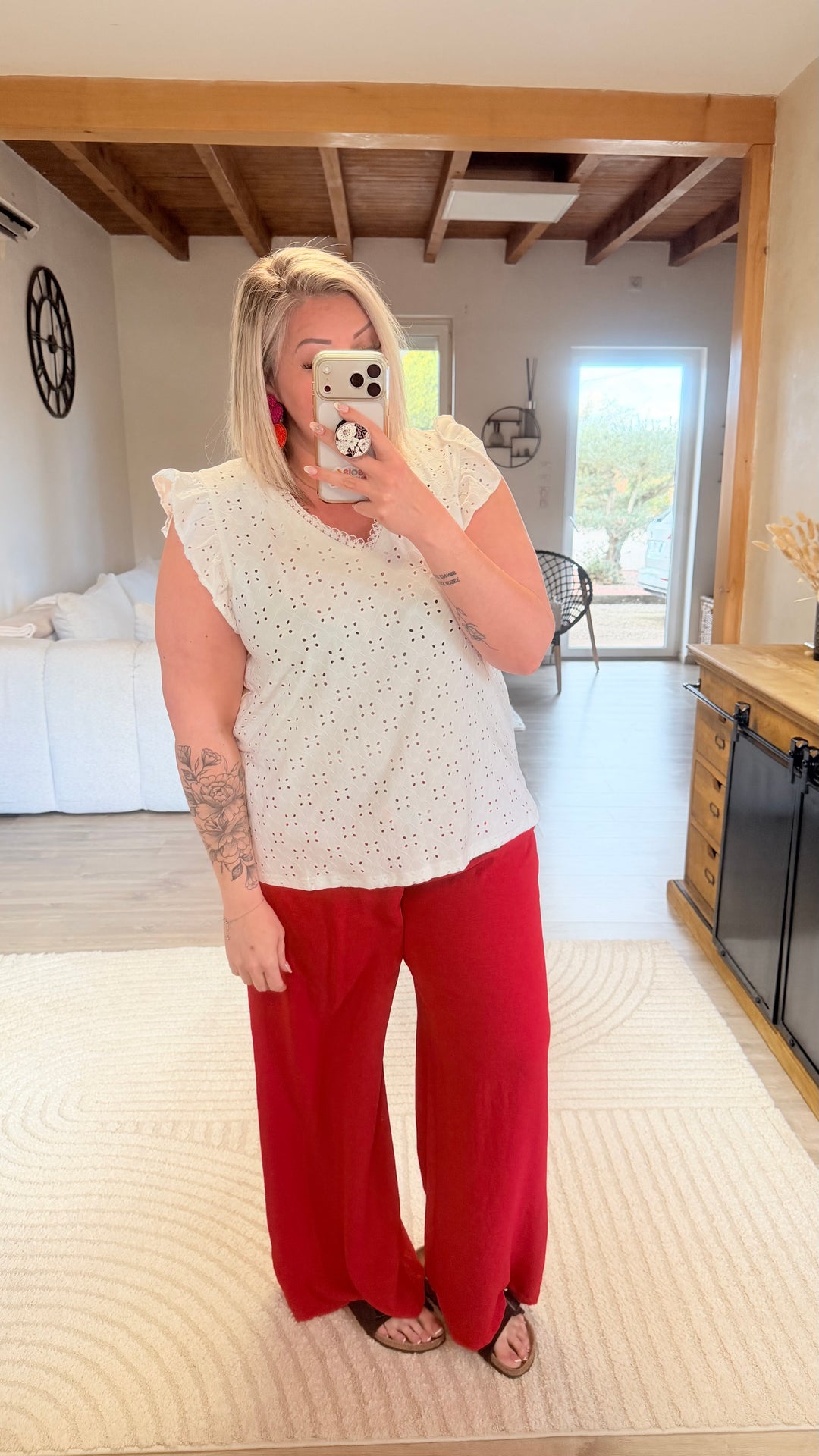 Pantalon Candice rouge CURVY