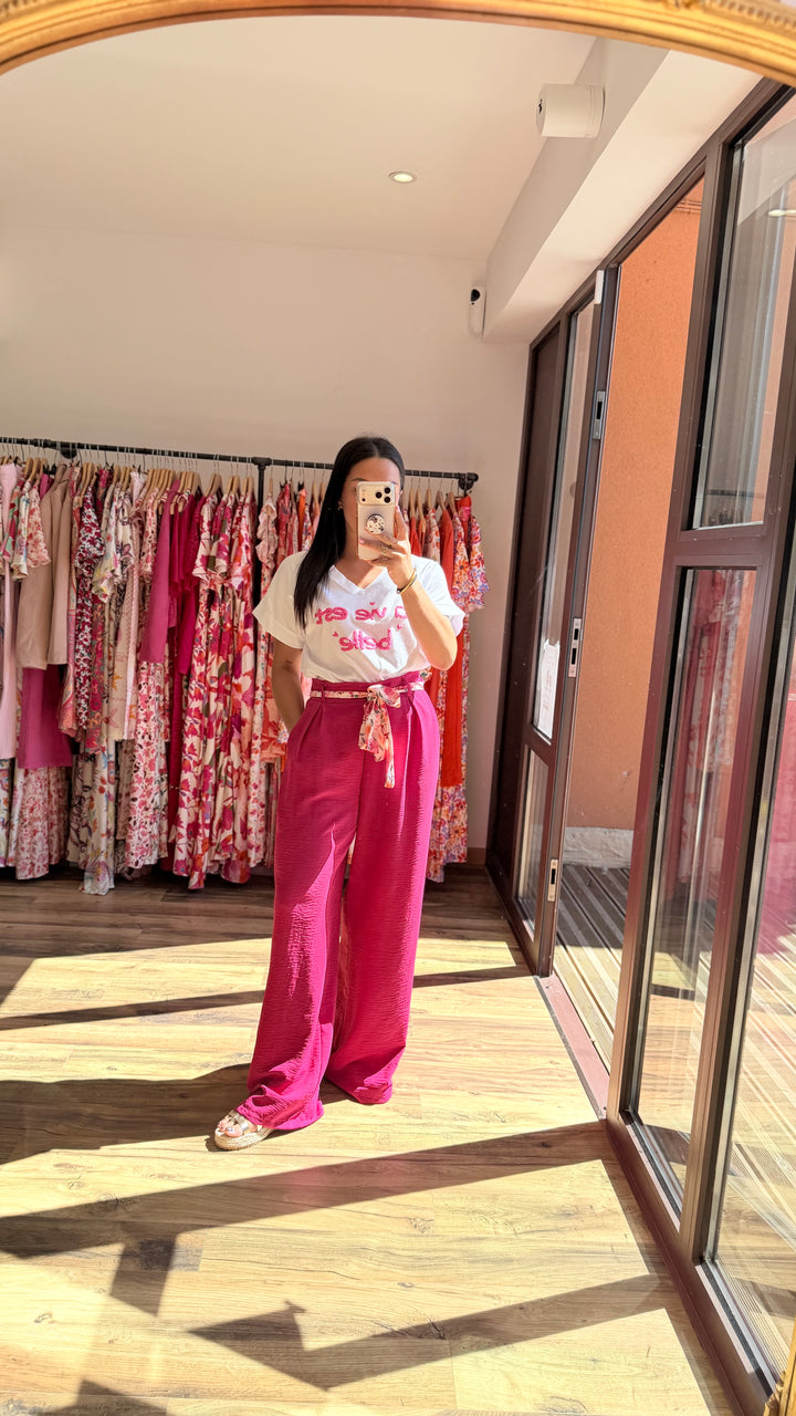 Pantalon Candice fushia CURVY