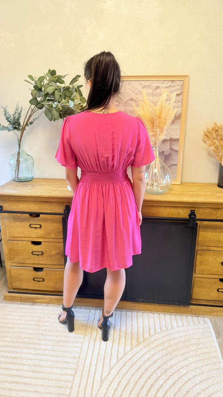 Robe Appo courte rose