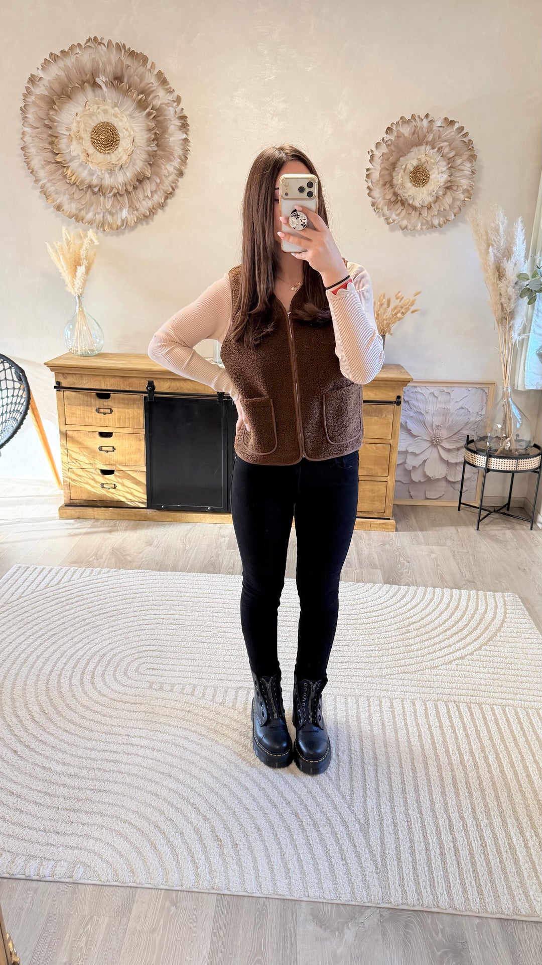 Pull fin Simah beige