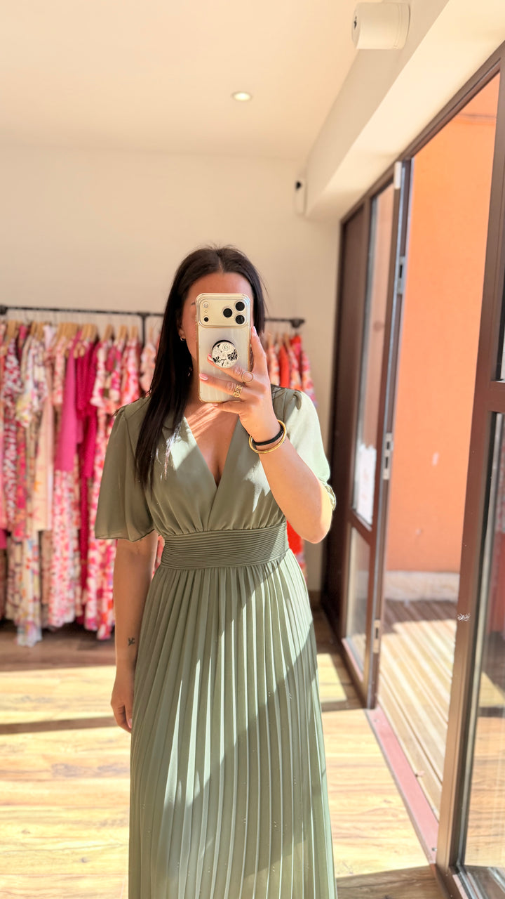 Robe longue Aglaé Kaki