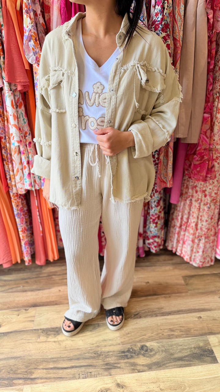 Veste jean Aloyse beige
