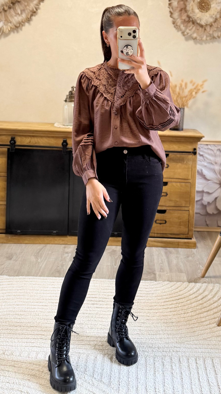 Chemise Fany marron CURVY
