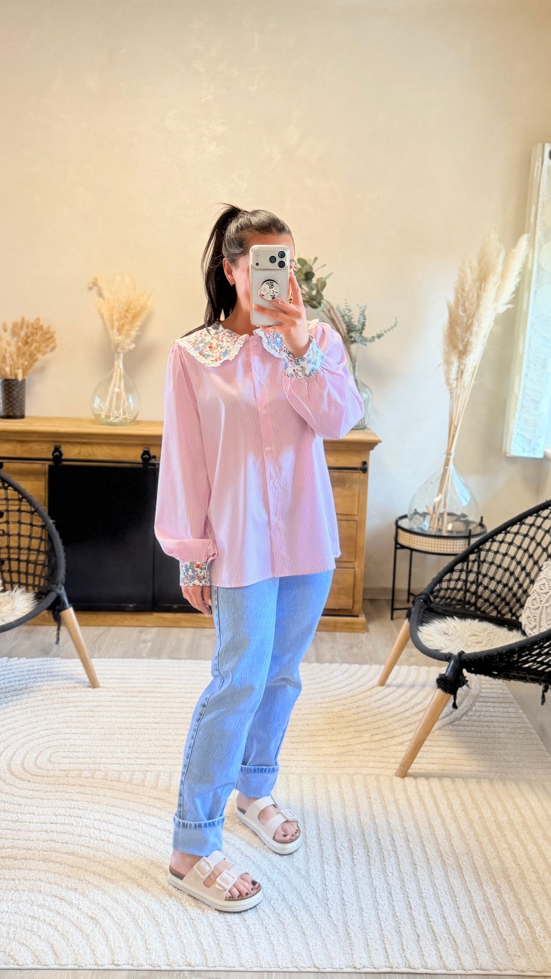 Chemise Odette rose