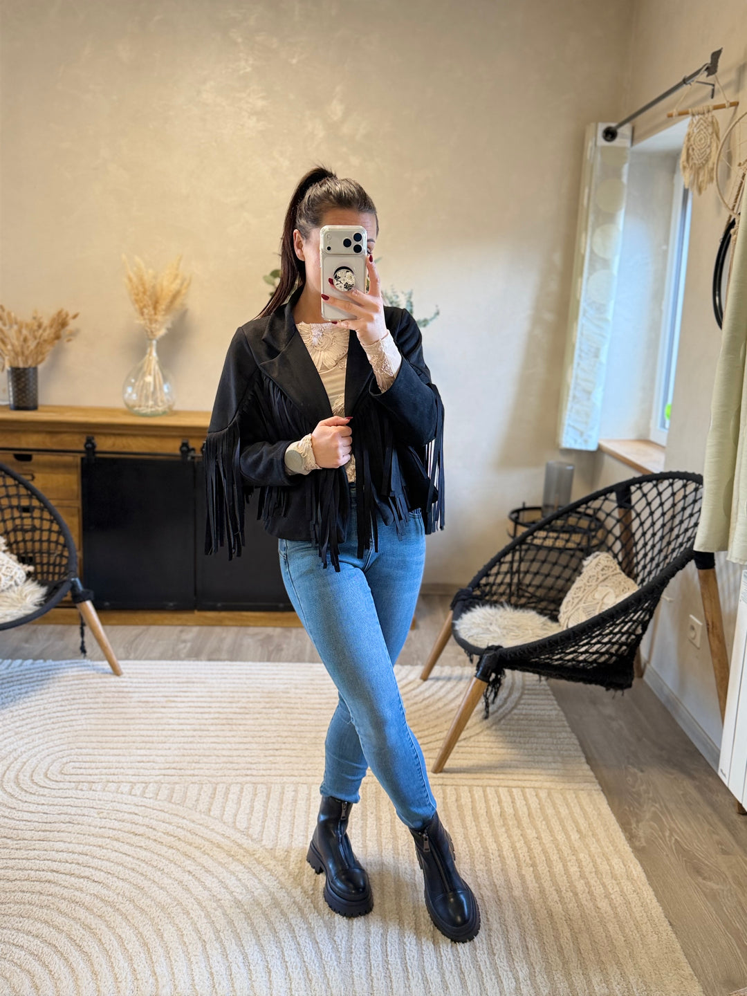 Veste à frange Yelle