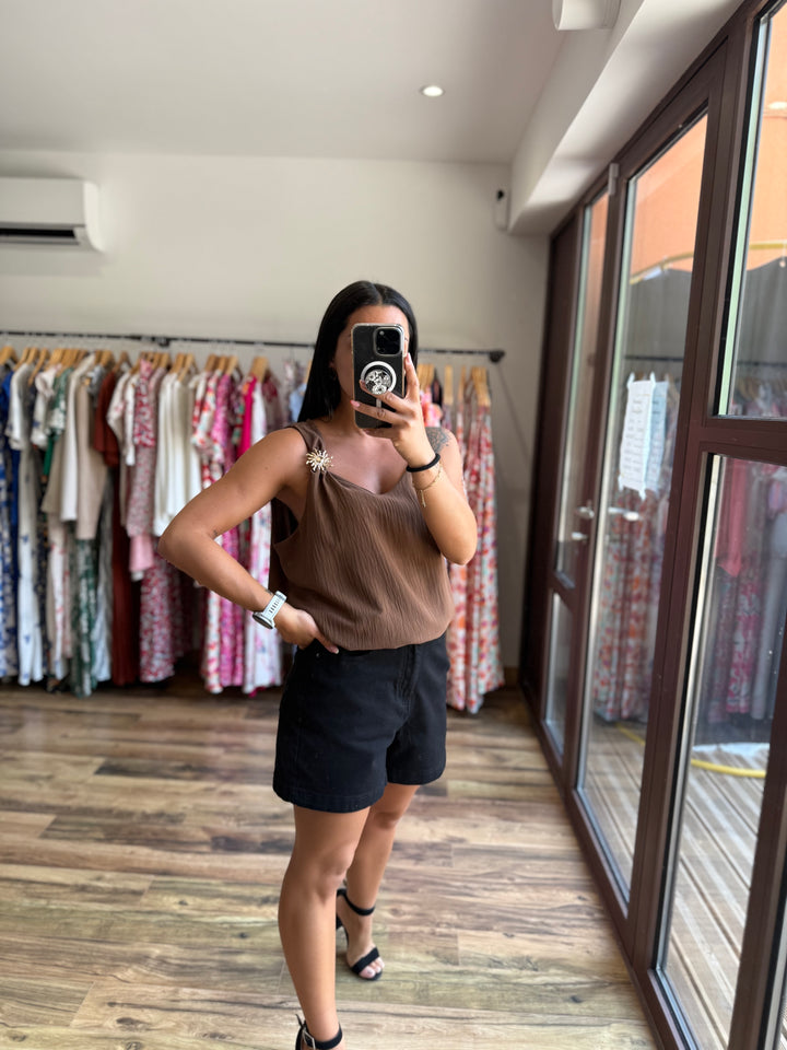 Top Soleya marron