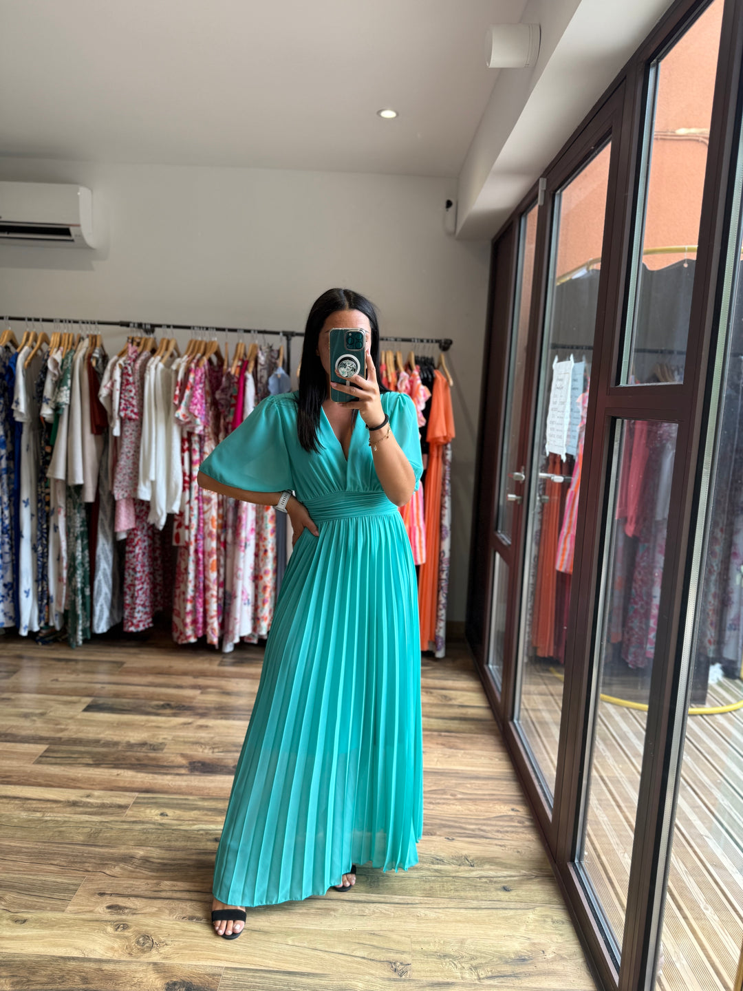 Robe Aglaé turquoise foncé