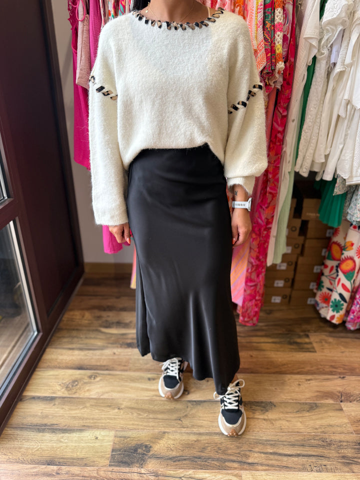 Jupe noir satin