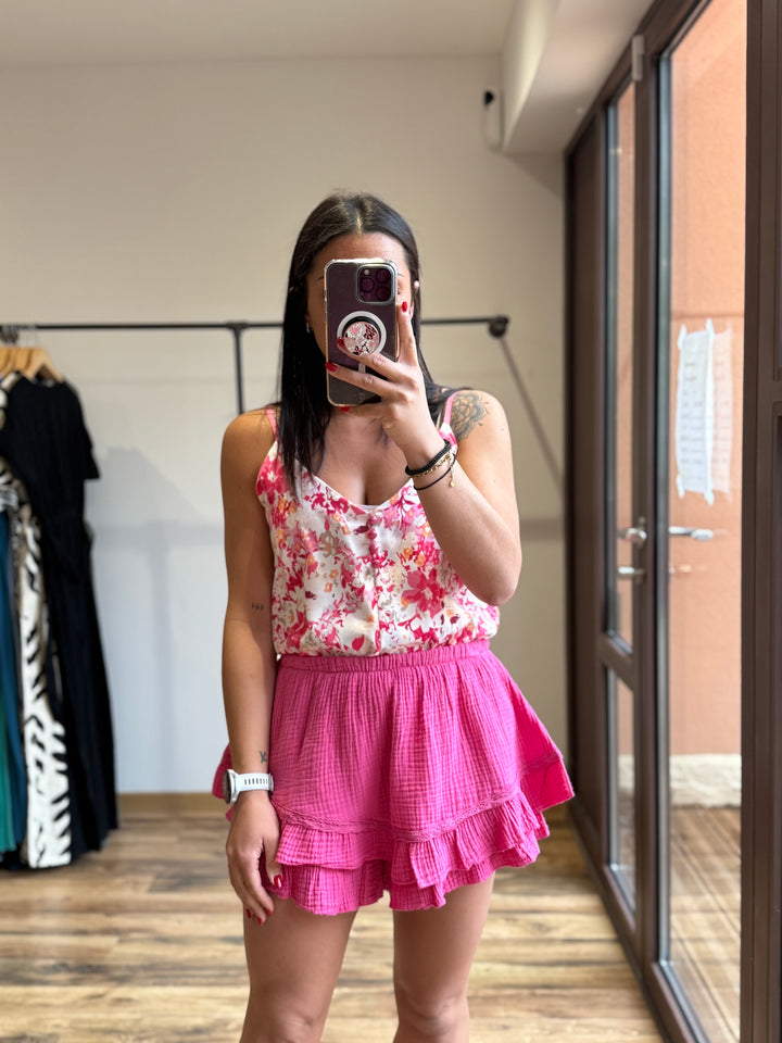 Jupe short rose fuchsia