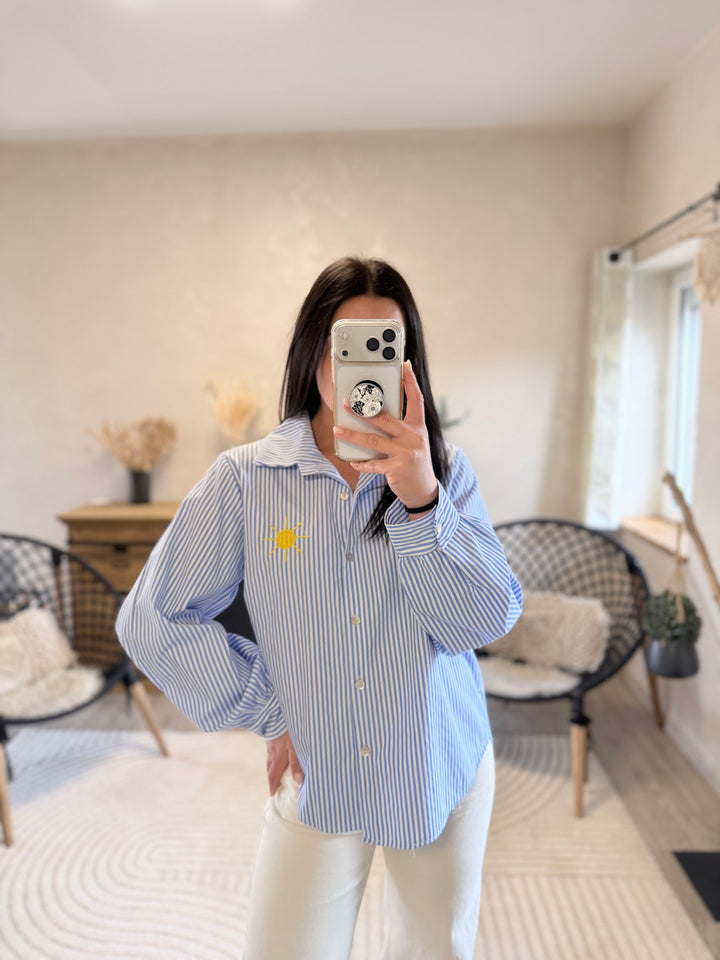 Chemise rayée saint tropez bleu