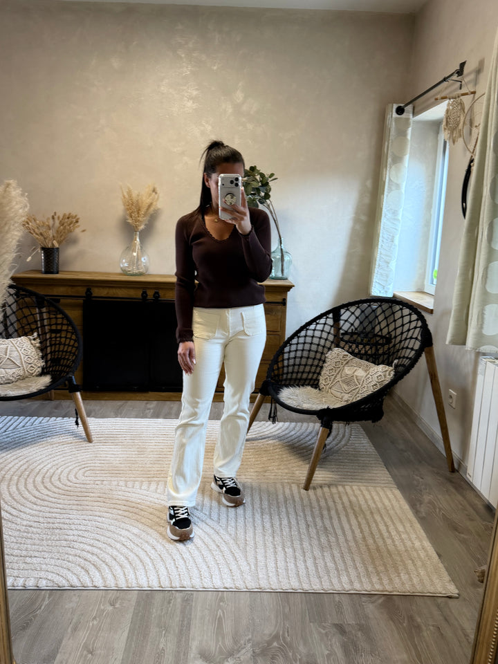 Pull fin Aragone chocolat