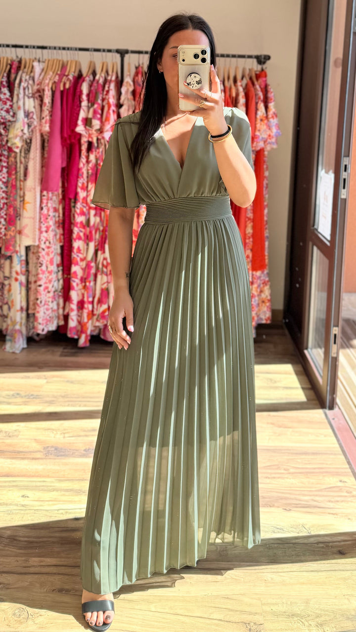 Robe longue Aglaé Kaki