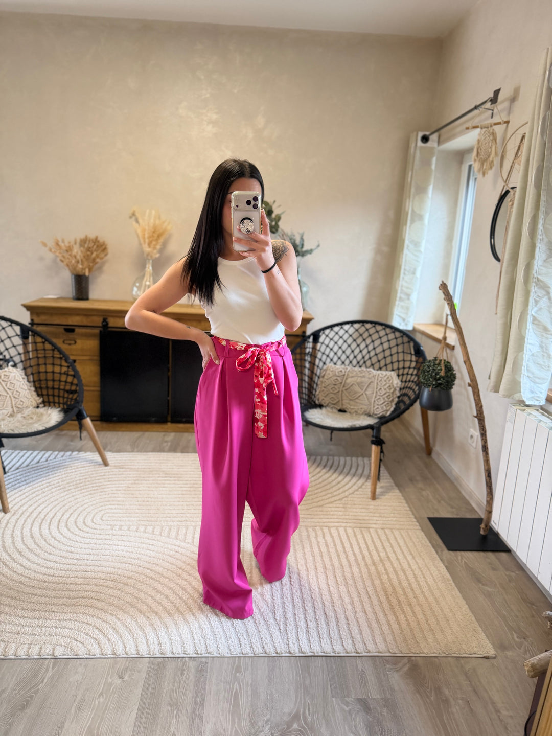 Pantalon hella rose fuchsia CURVY