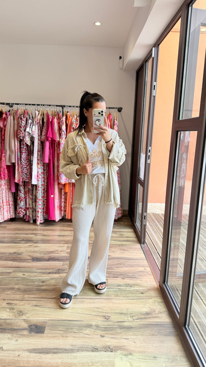 Veste jean Aloyse beige
