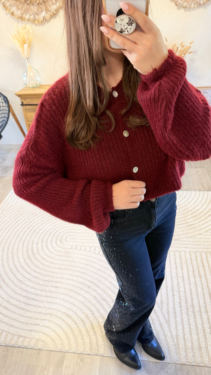 Gilet Roxane bordeaux