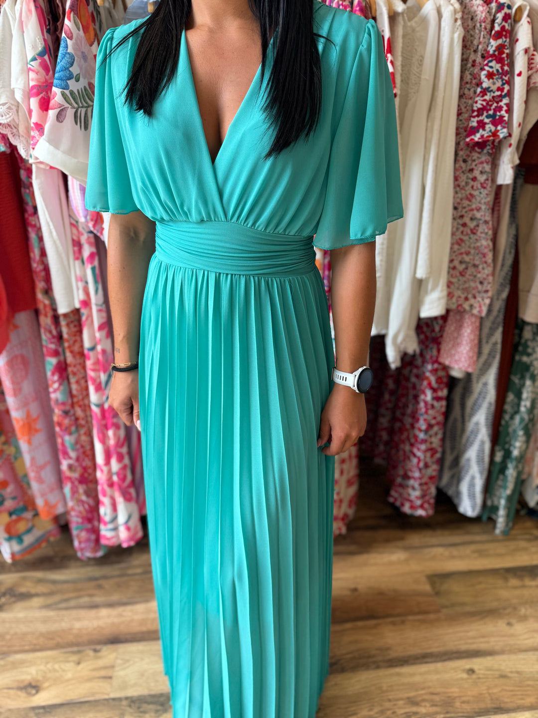 Robe Aglaé turquoise foncé