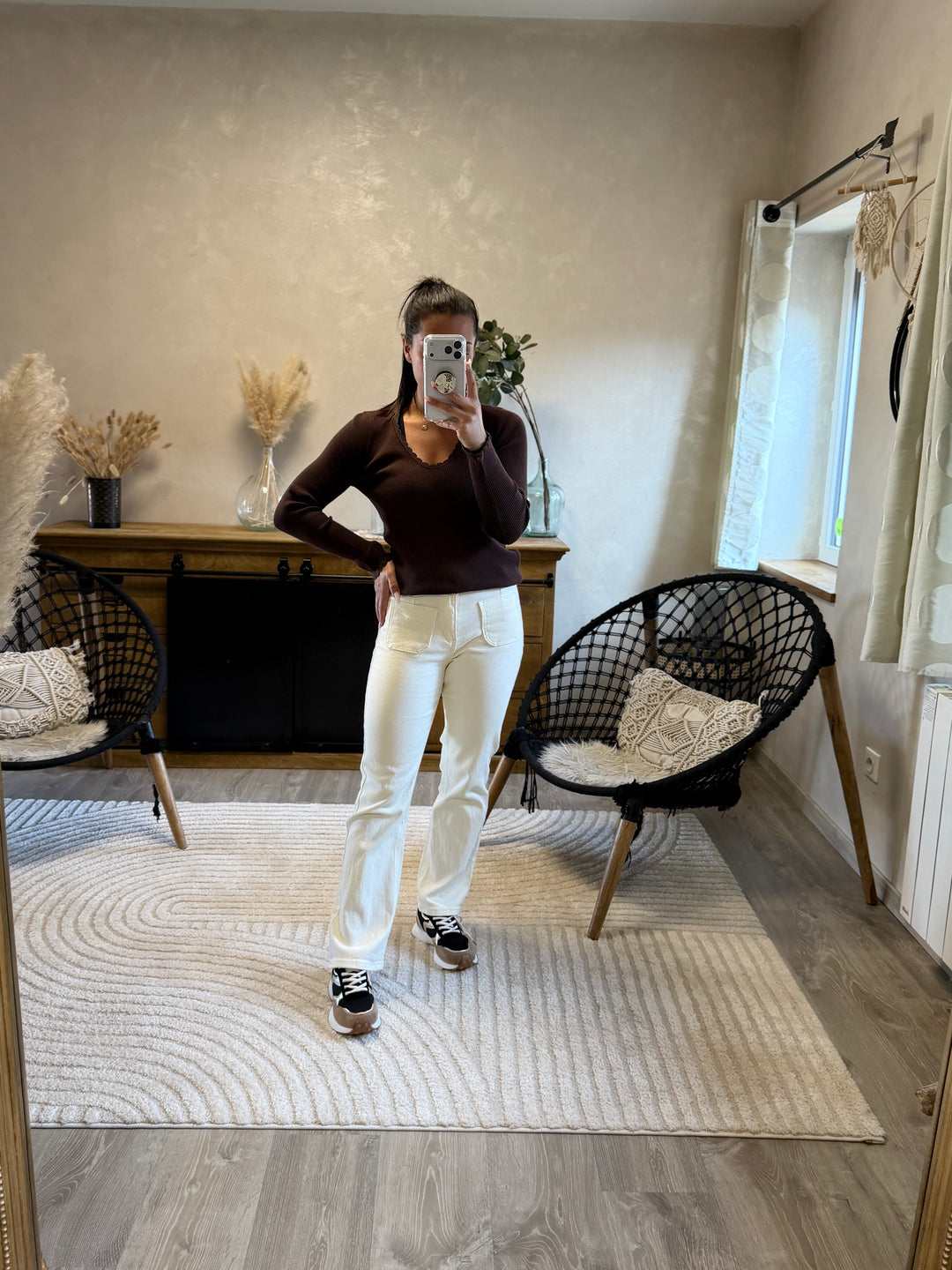 Pull fin Aragone chocolat