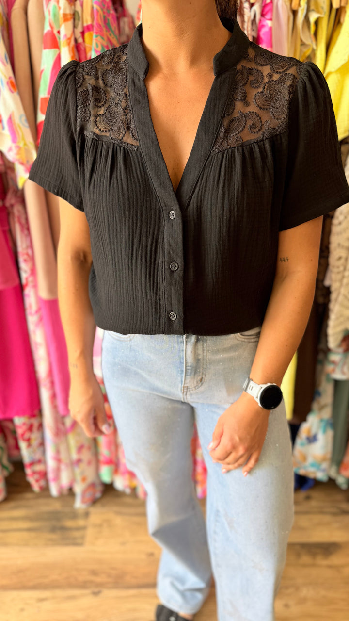 Chemise Dana noir CURVY
