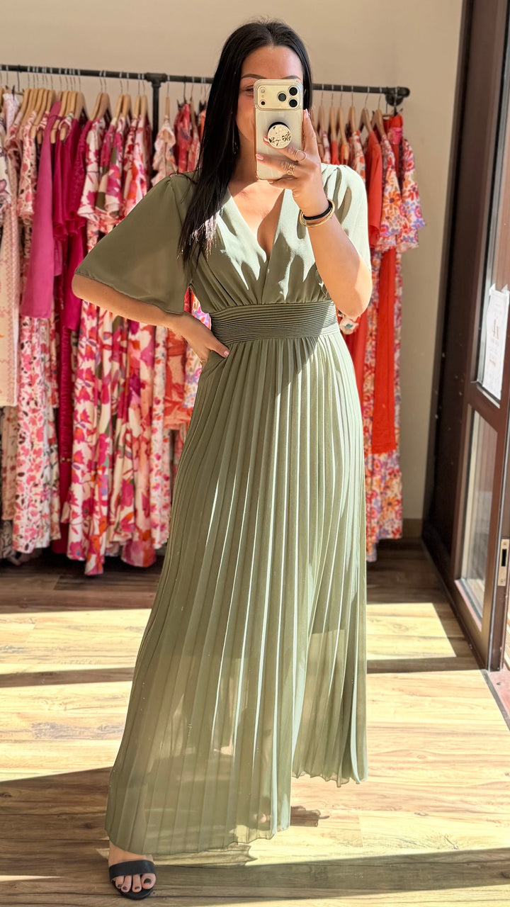 Robe longue Aglaé Kaki