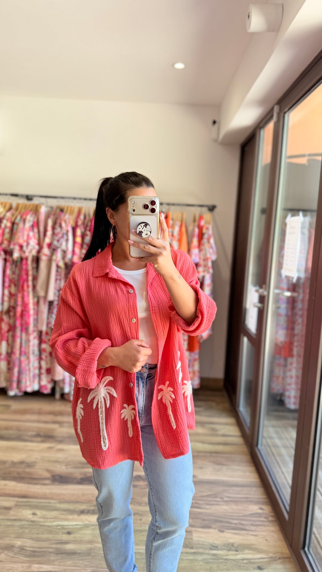 Chemise Palm Corail