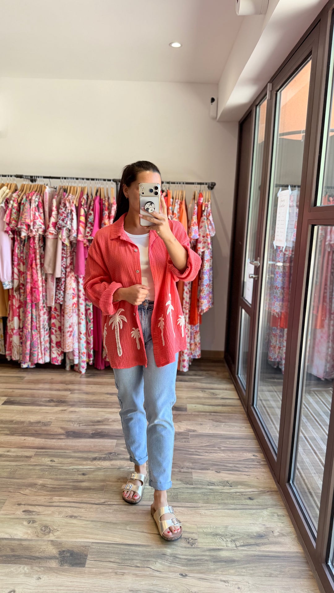 Chemise Palm Corail