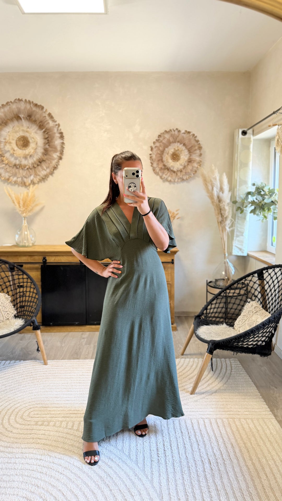 Robe longue Jehan CURVY kaki