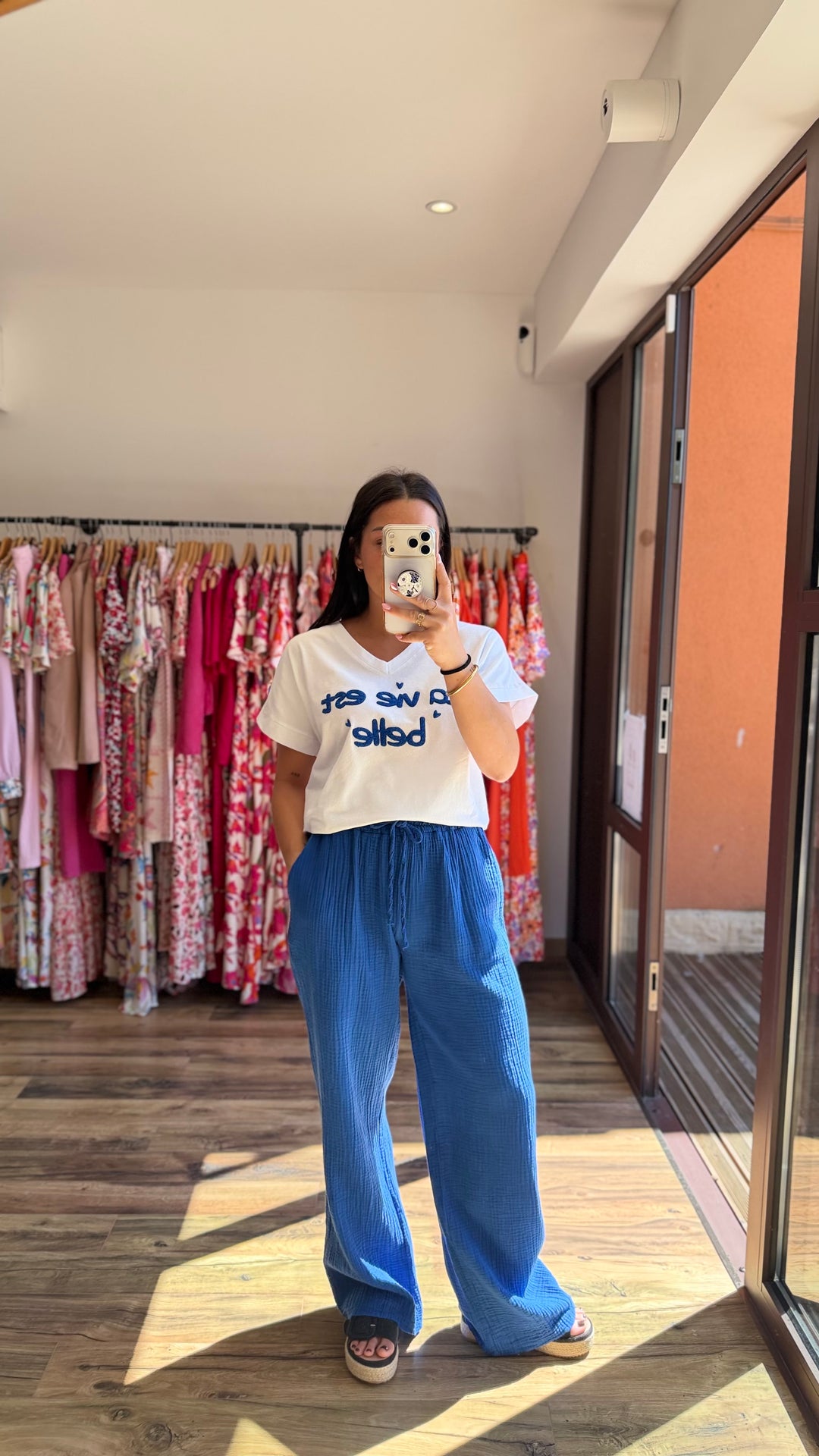 Teeshirt la vie est belle bleu CURVY