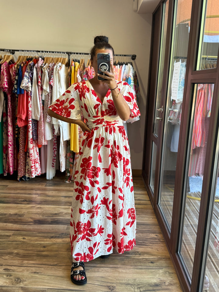 Robe longue Énira rouge