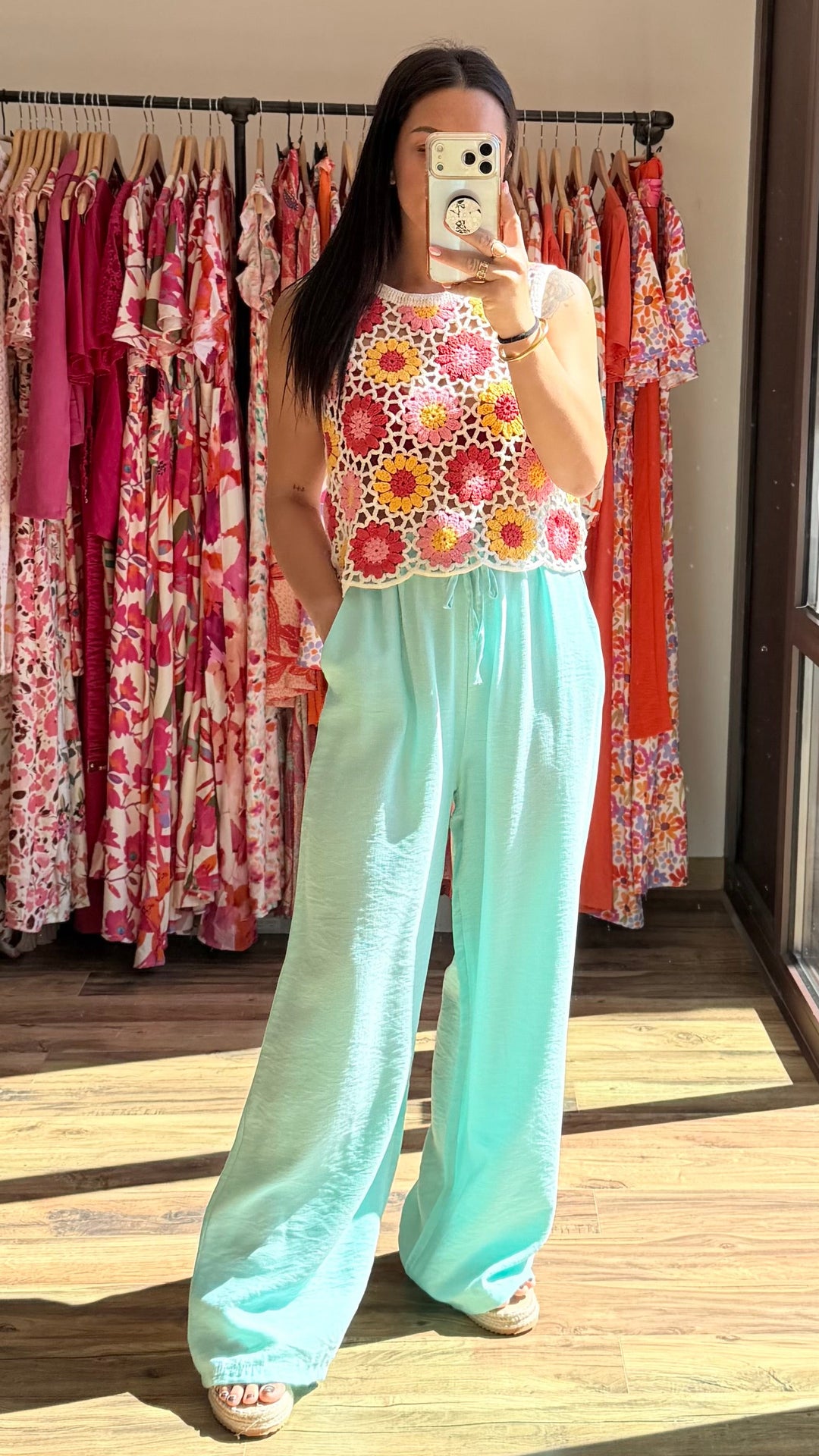 Pantalon Mopy turquoise/vert d’eau