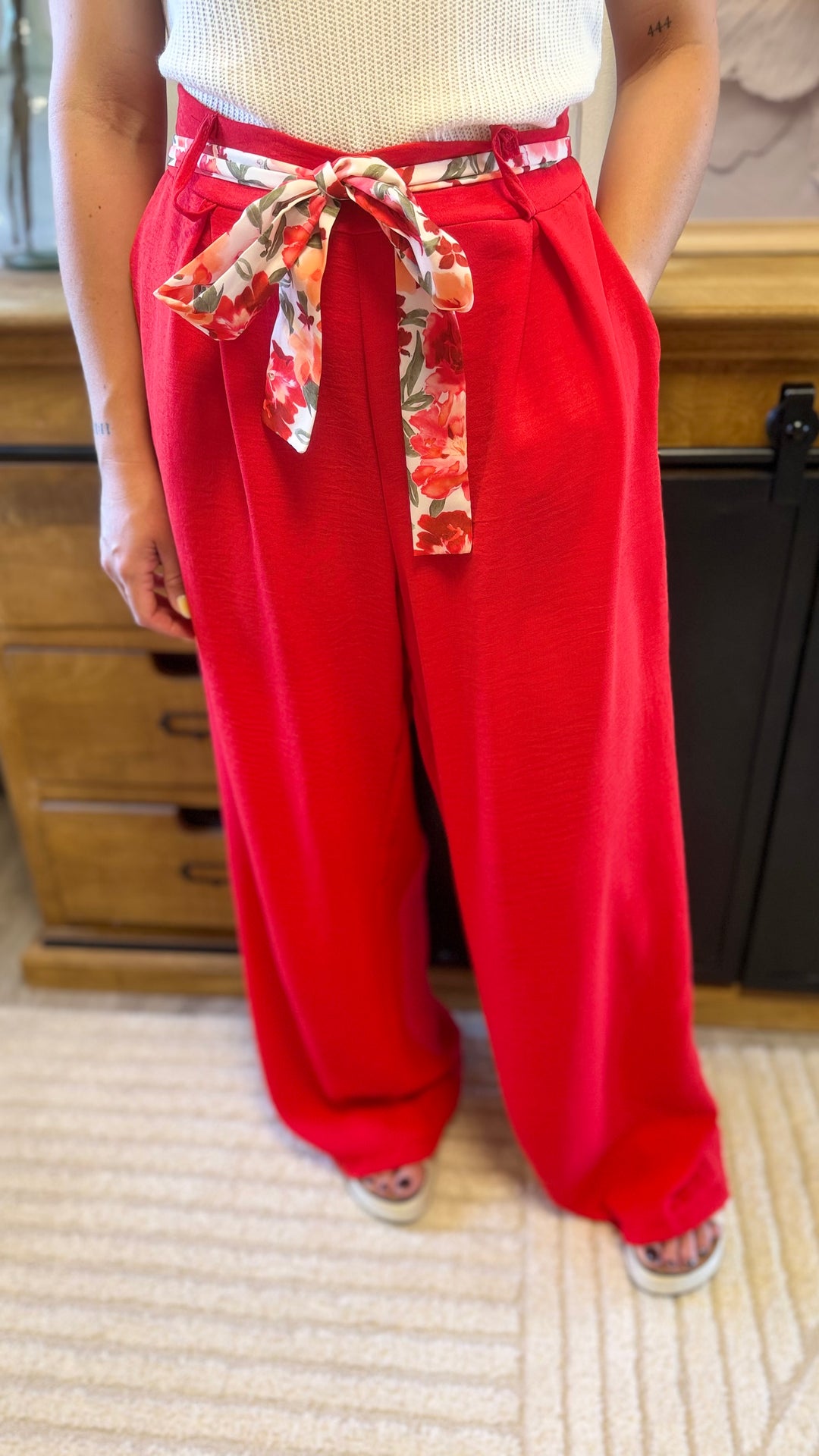 Pantalon Candice rouge CURVY