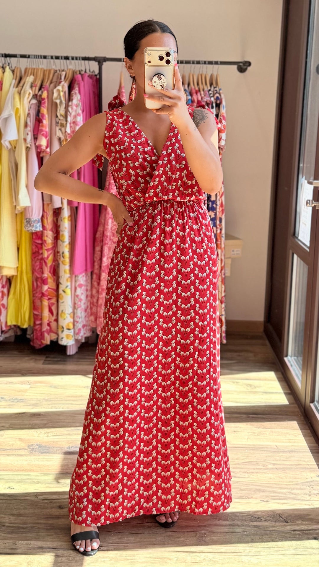Robe longue Mahé CURVY rouge