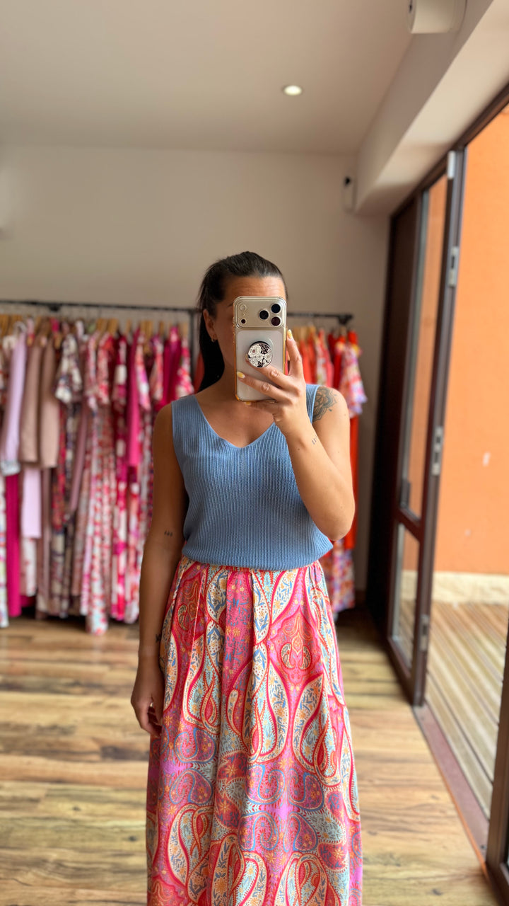 Top Odile bleu jean