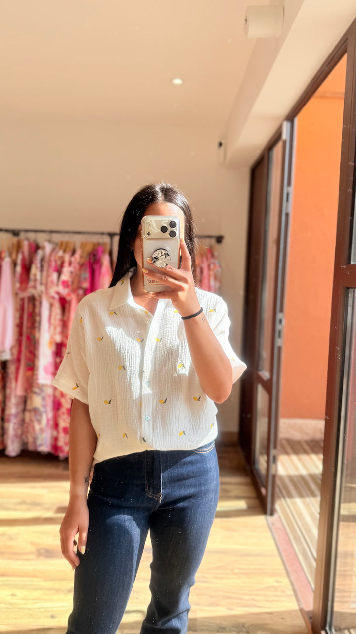 Chemise gaze citrons