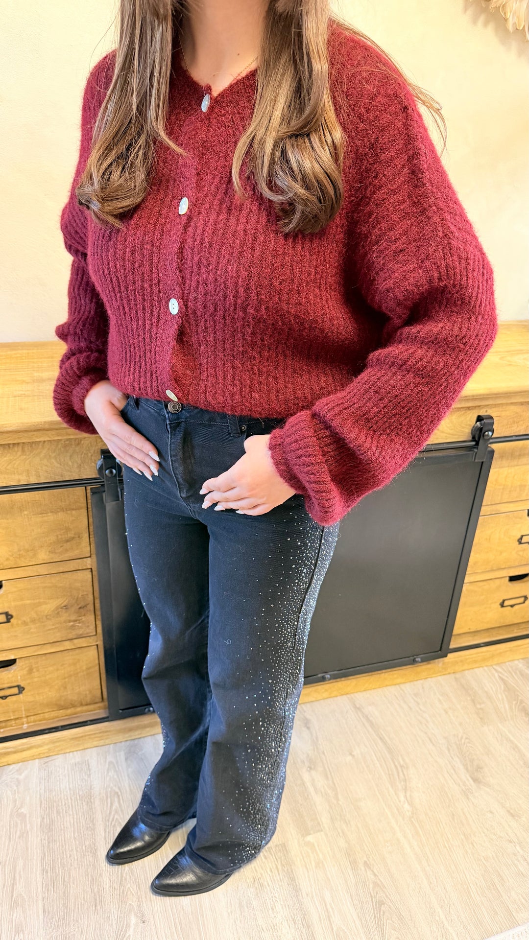 Gilet Roxane bordeaux