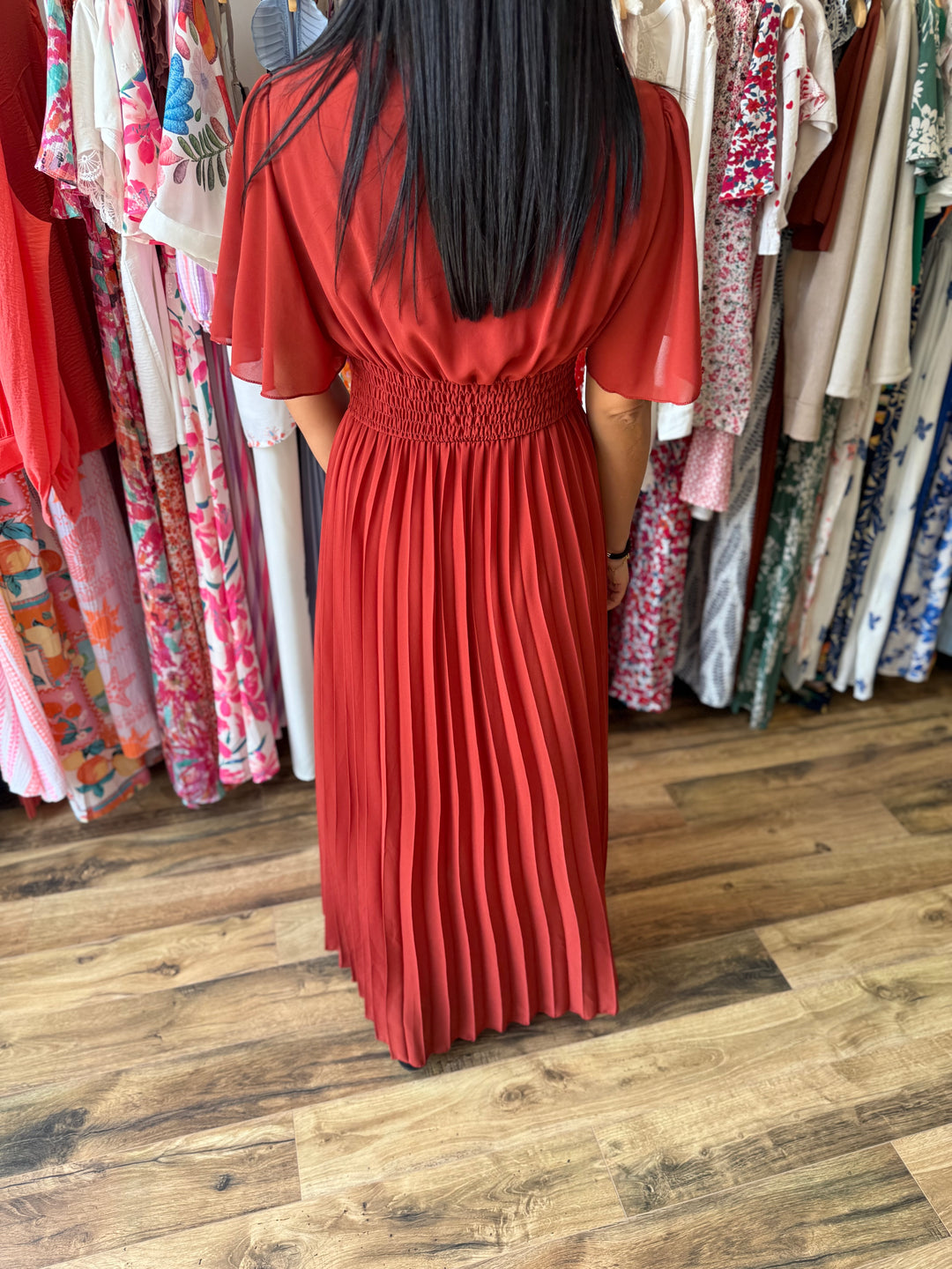 Robe longue Aglaé terracotta