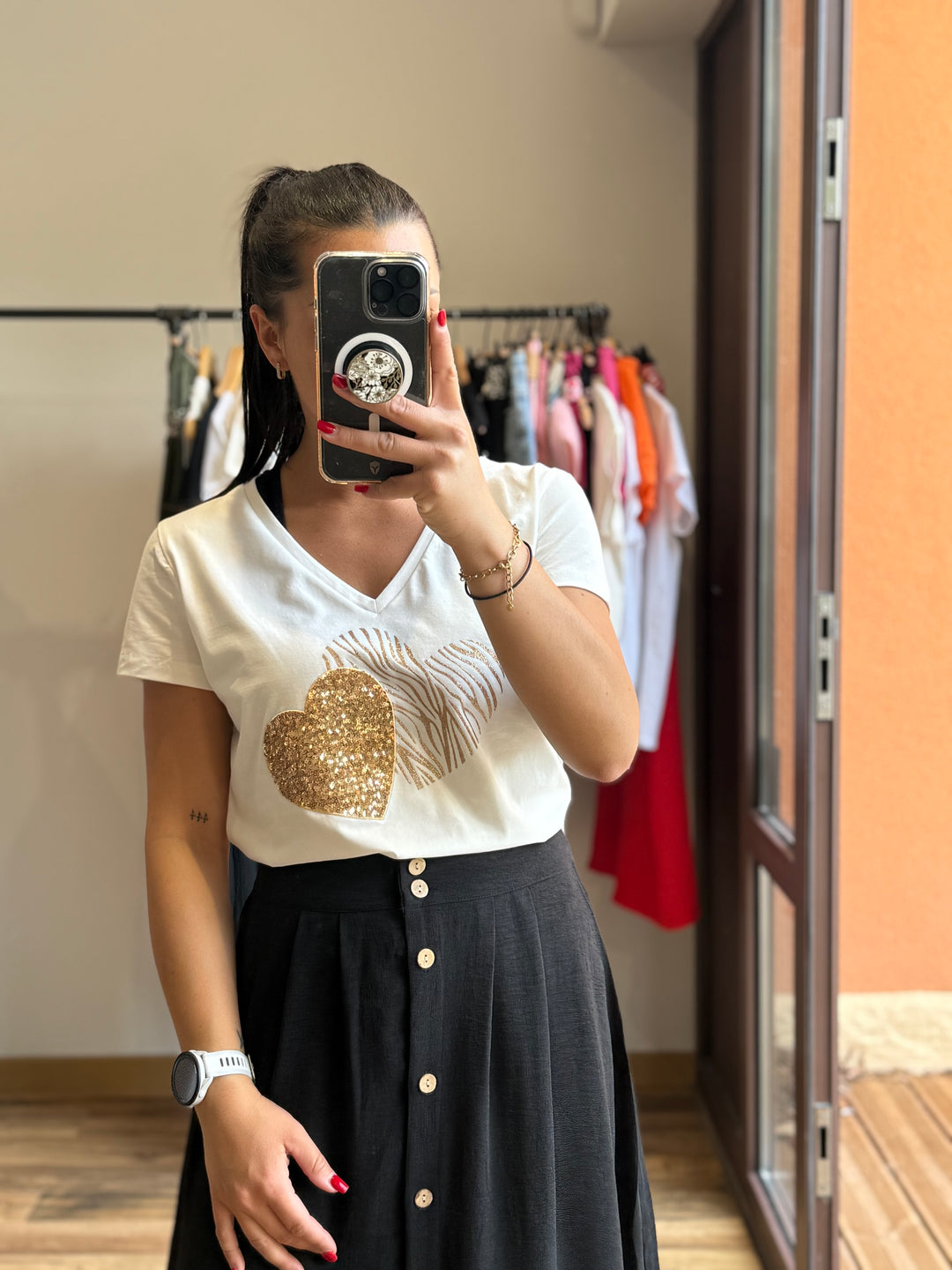 Teeshirt heart blanc