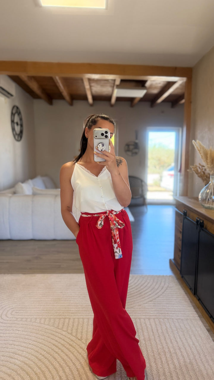 Pantalon Candice rouge CURVY