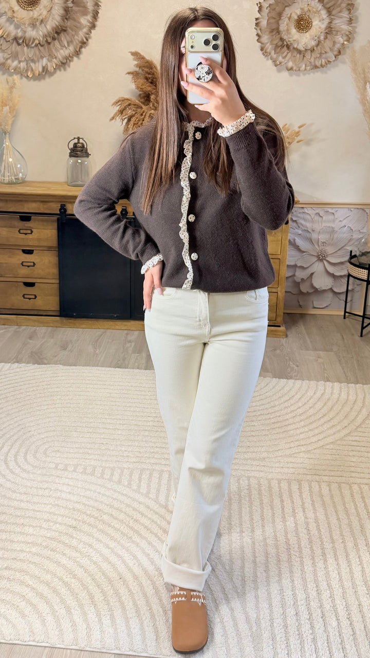 Gilet chocolat Amane