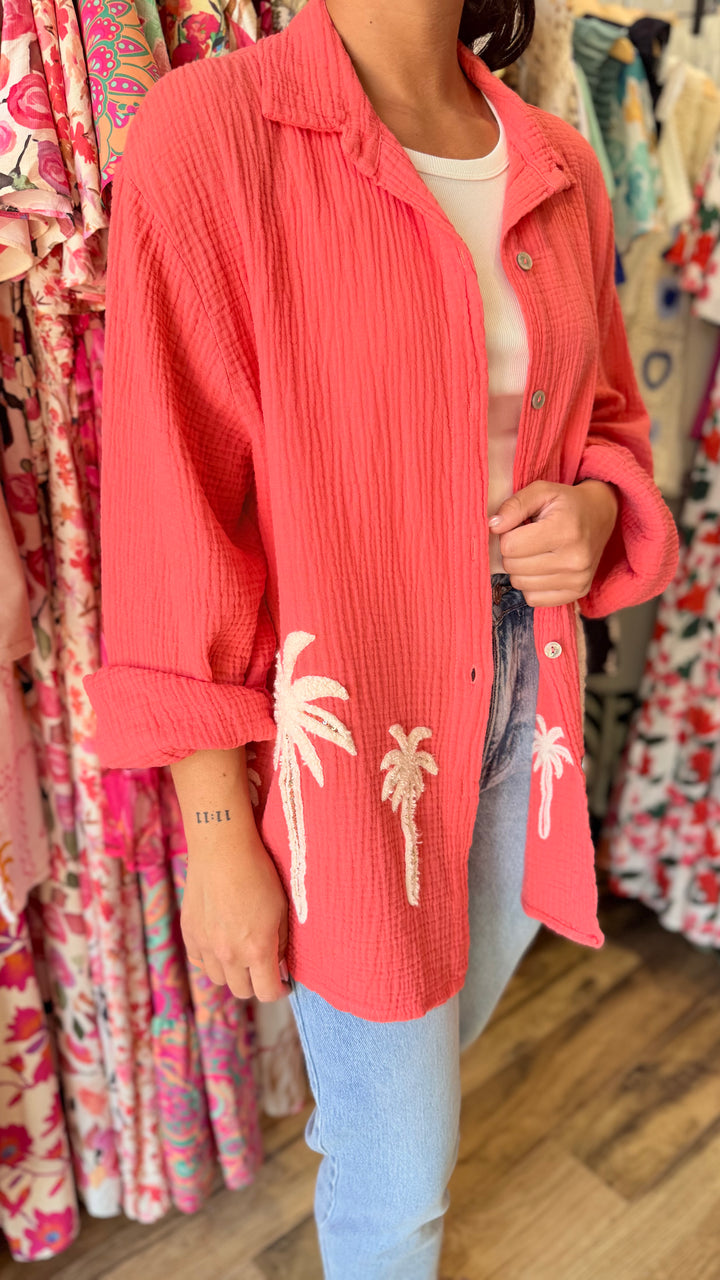Chemise Palm Corail
