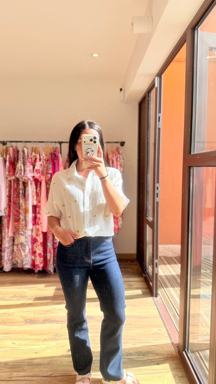 Chemise gaze citrons