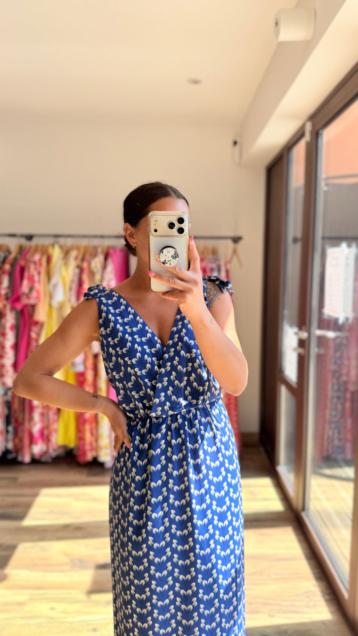 Robe longue Mahé CURVY bleu