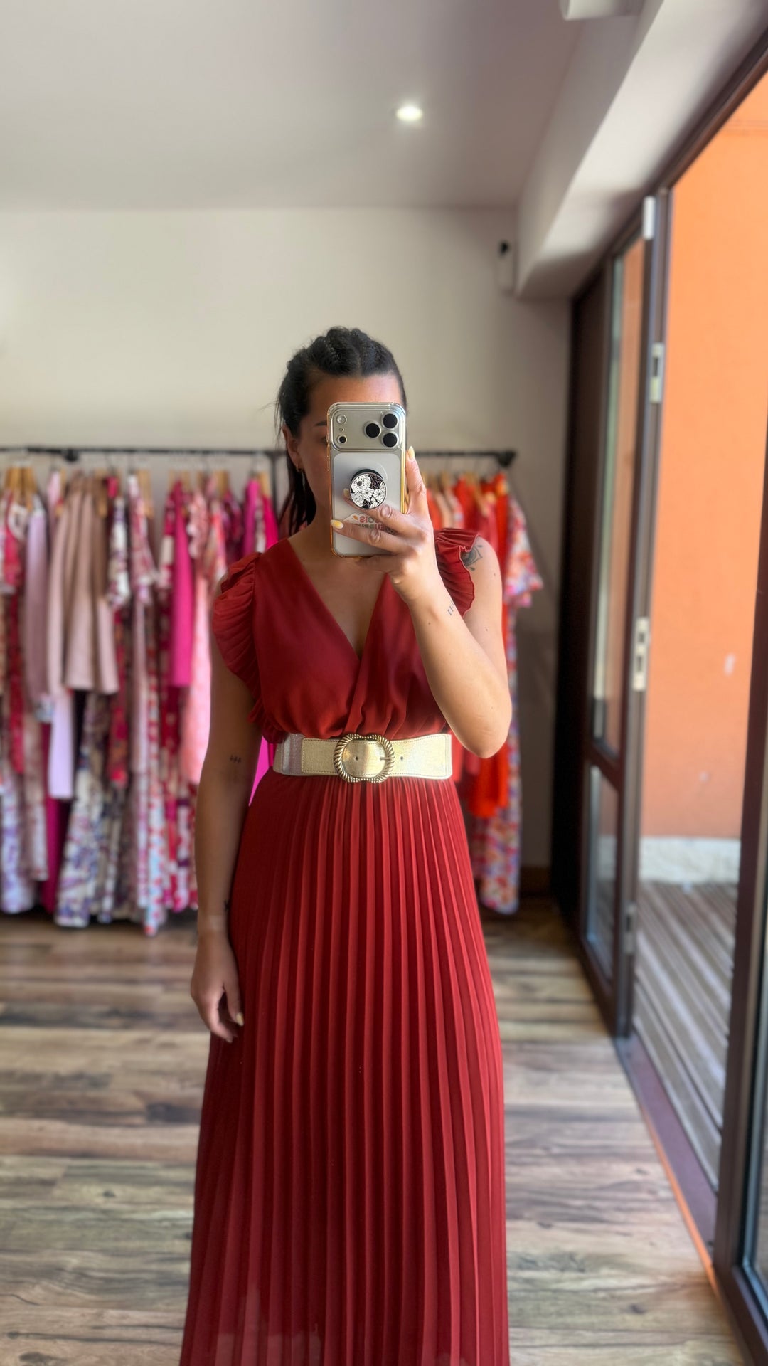 Robe longue Berenice terracotta
