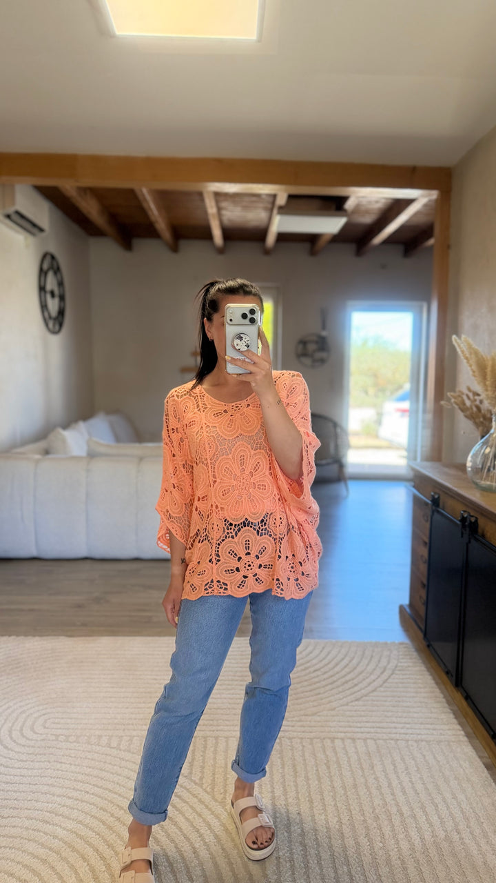 Top crochet orange