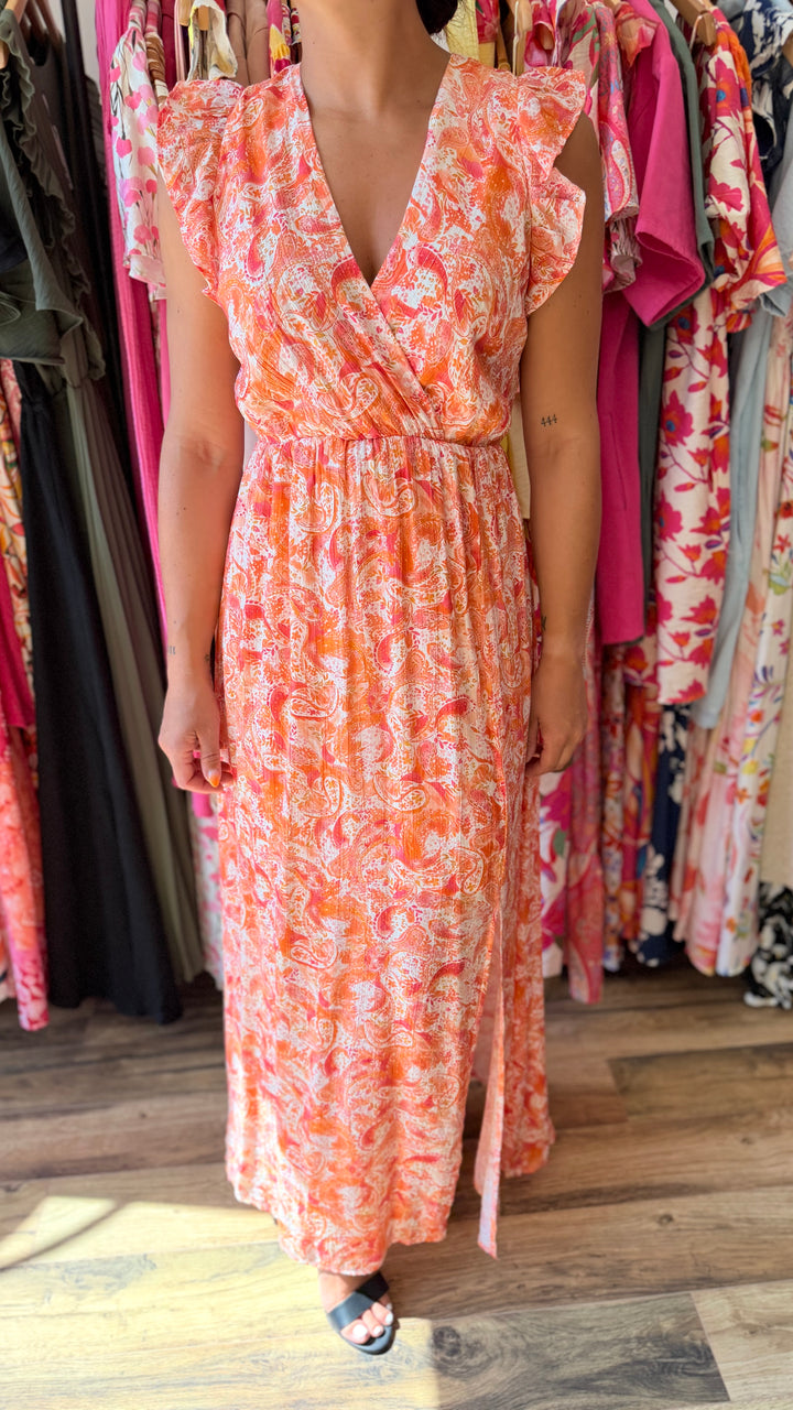 Robe longue Roman orange