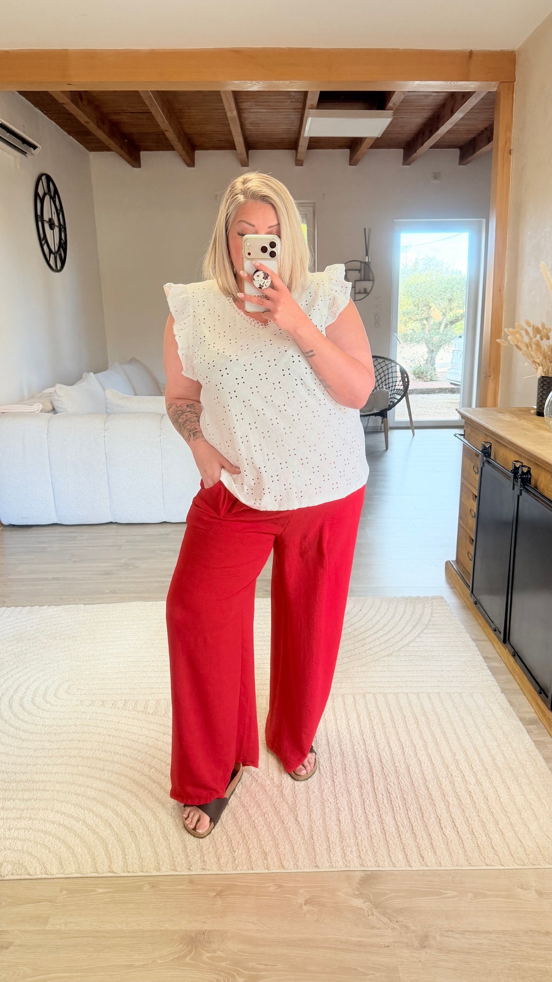 Pantalon Candice rouge CURVY